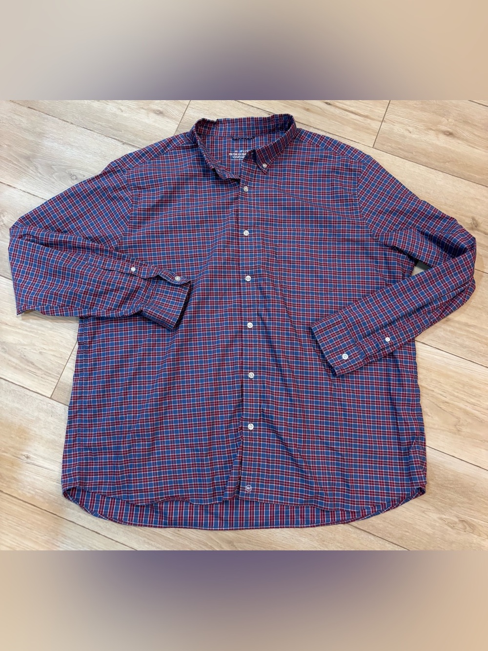 Vineyard Vines OTG brrr Shirt XXL 2XL Blue Plaid Long Sleeve Button Up Stretch